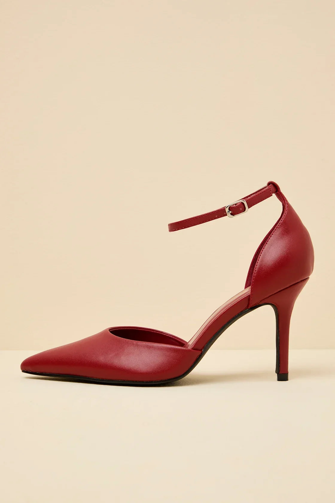 Acrux Silver Distressed Pointed-Toe Ankle Strap Pumps