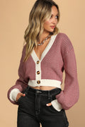 Here Comes a Holiday Red and White Striped Button-Up Cardigan