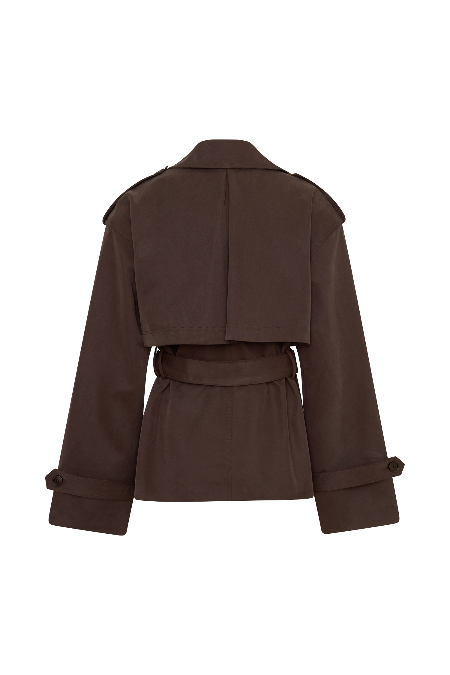 Alden Short Trench Jacket - Chocolate