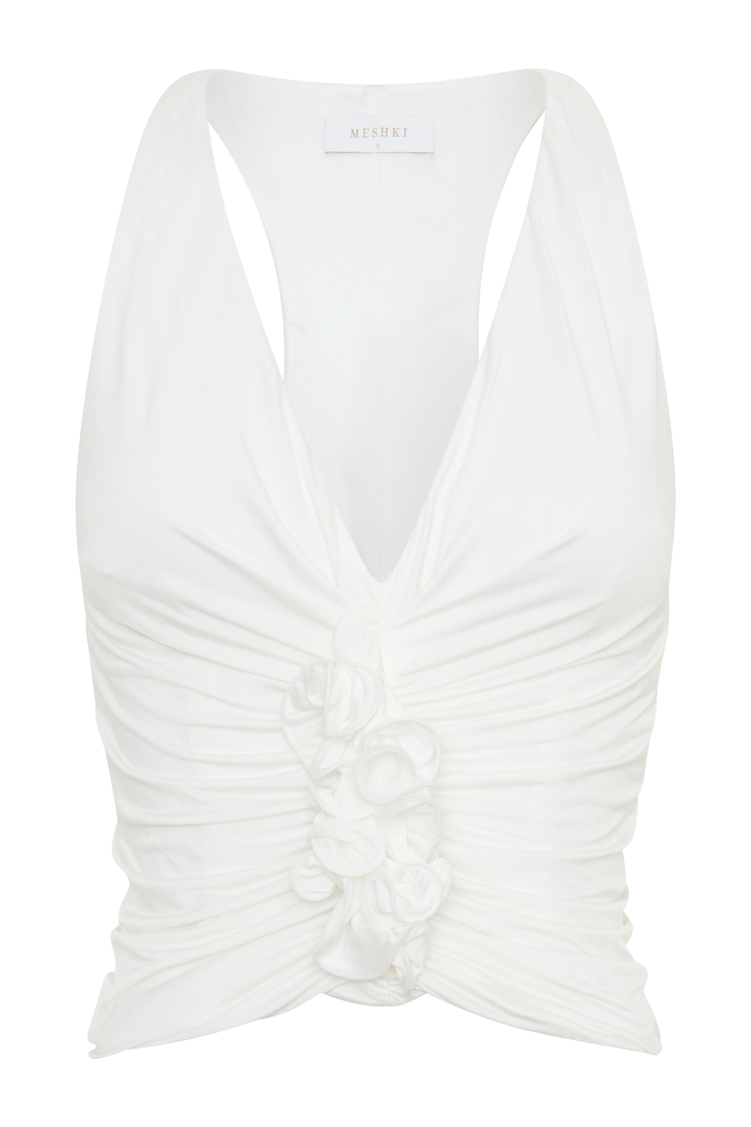 Alessandra Slinky Ruffle Top - Ivory