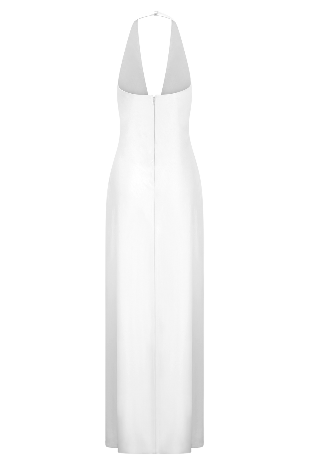 Alice Satin Halter Maxi Dress - White