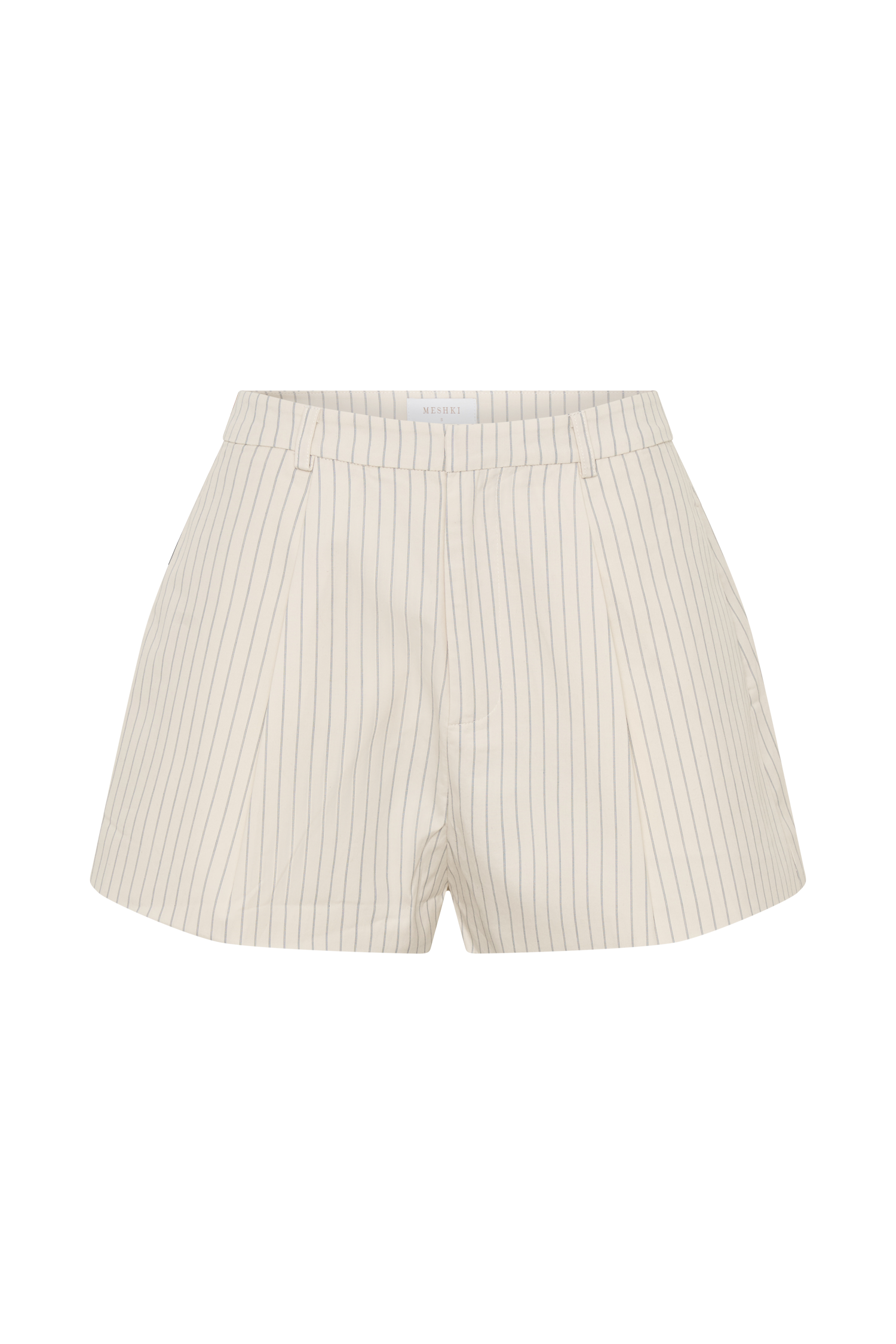 Alina Pintuck Cotton Shorts - Stripe