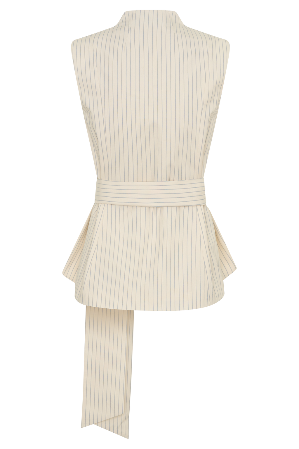 Alina Waist Tie Sleeveless Top - Stripe
