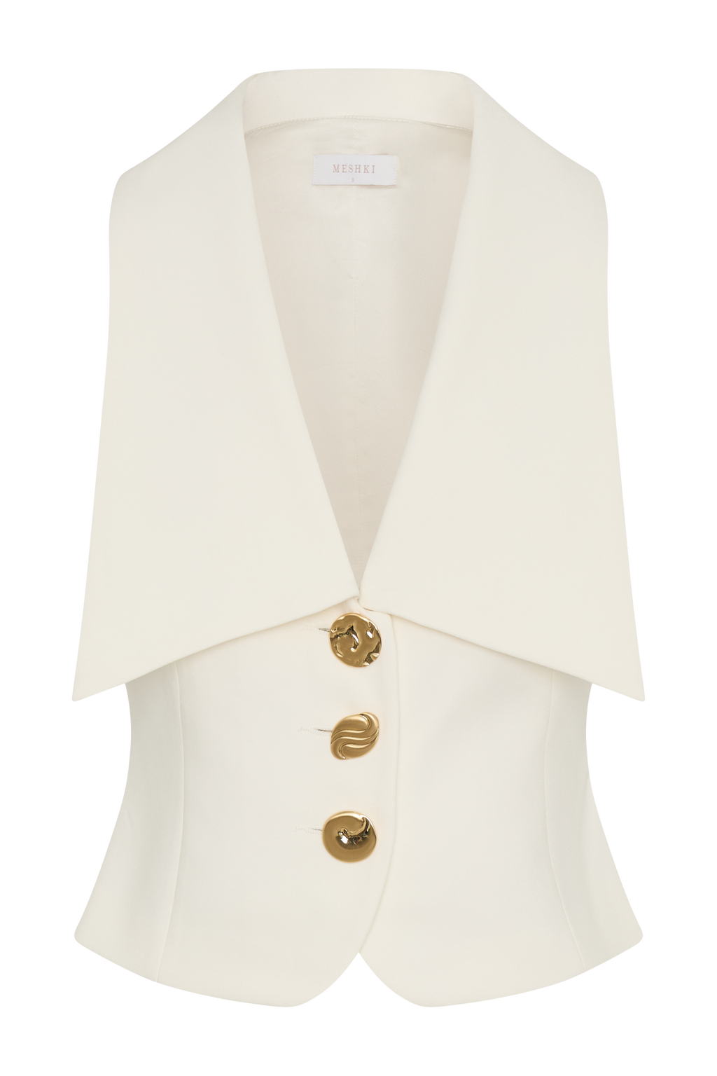 Alix Mixed Button Vest - Ivory