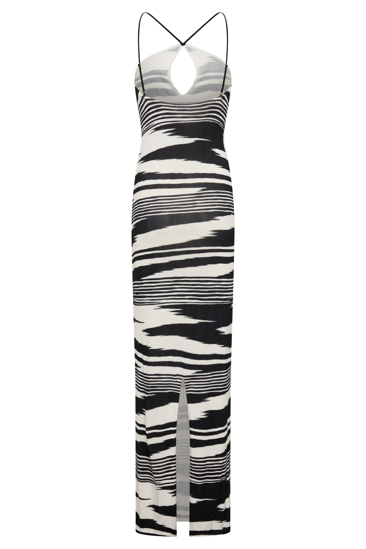 Ashtin Cross Front Knit Maxi Dress - Linear Shift Print