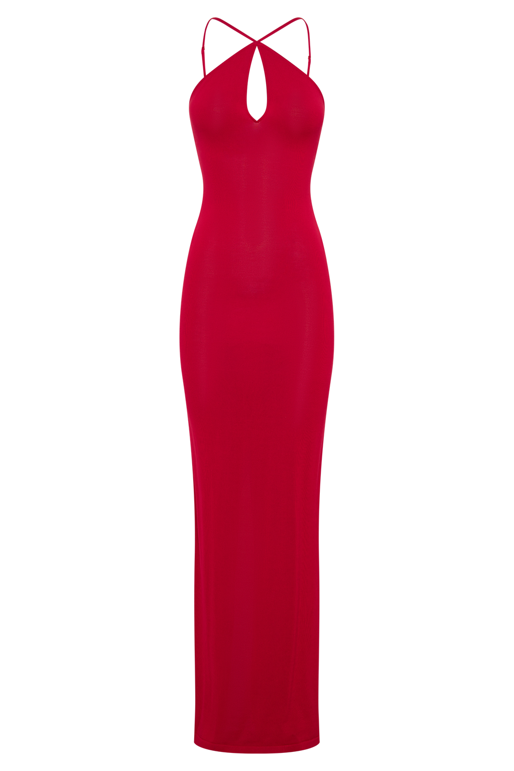 Ashtin Cross Front Knit Maxi Dress - Red