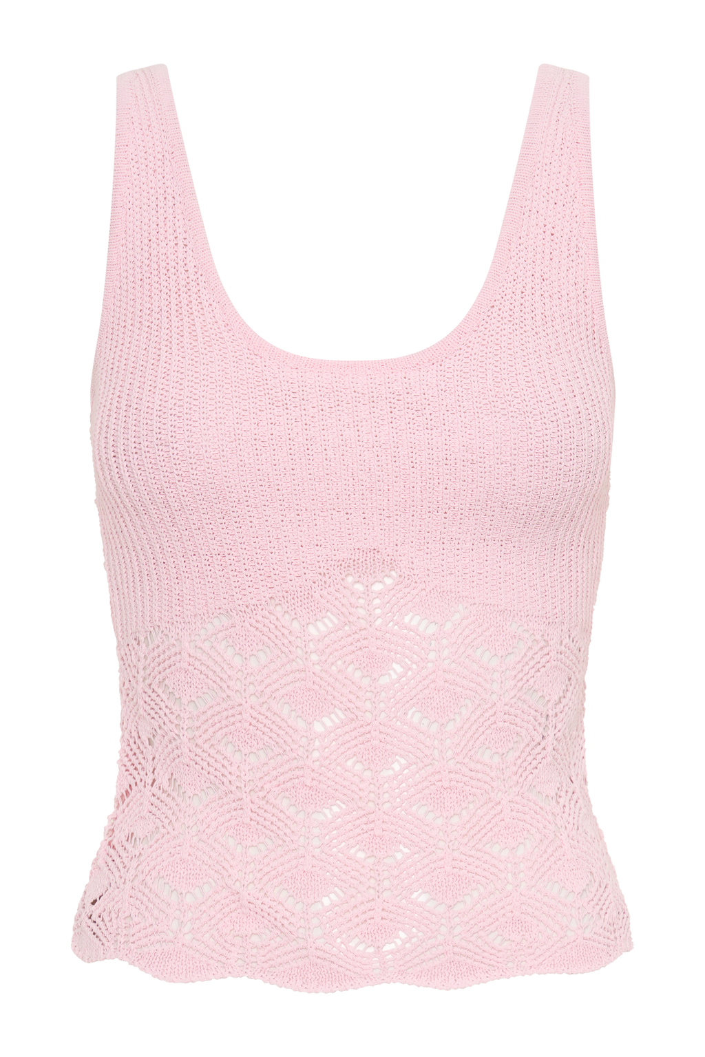 Atlantis Crochet Knit Top - Baby Pink