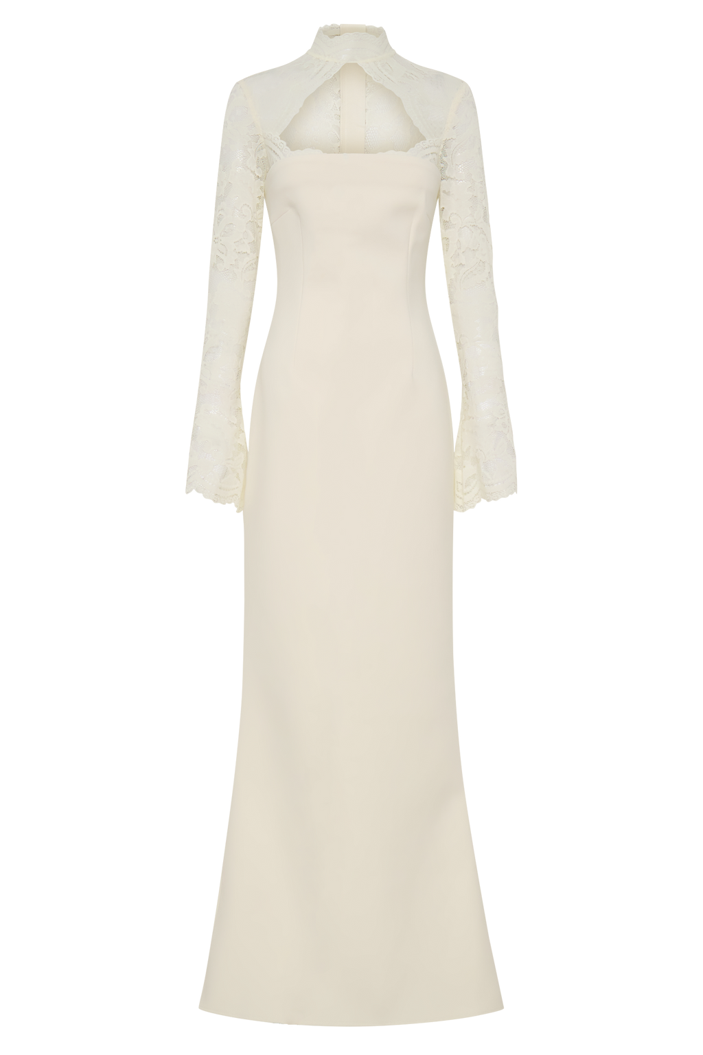 Aurelie Long Sleeve Lace Maxi Dress - Ivory