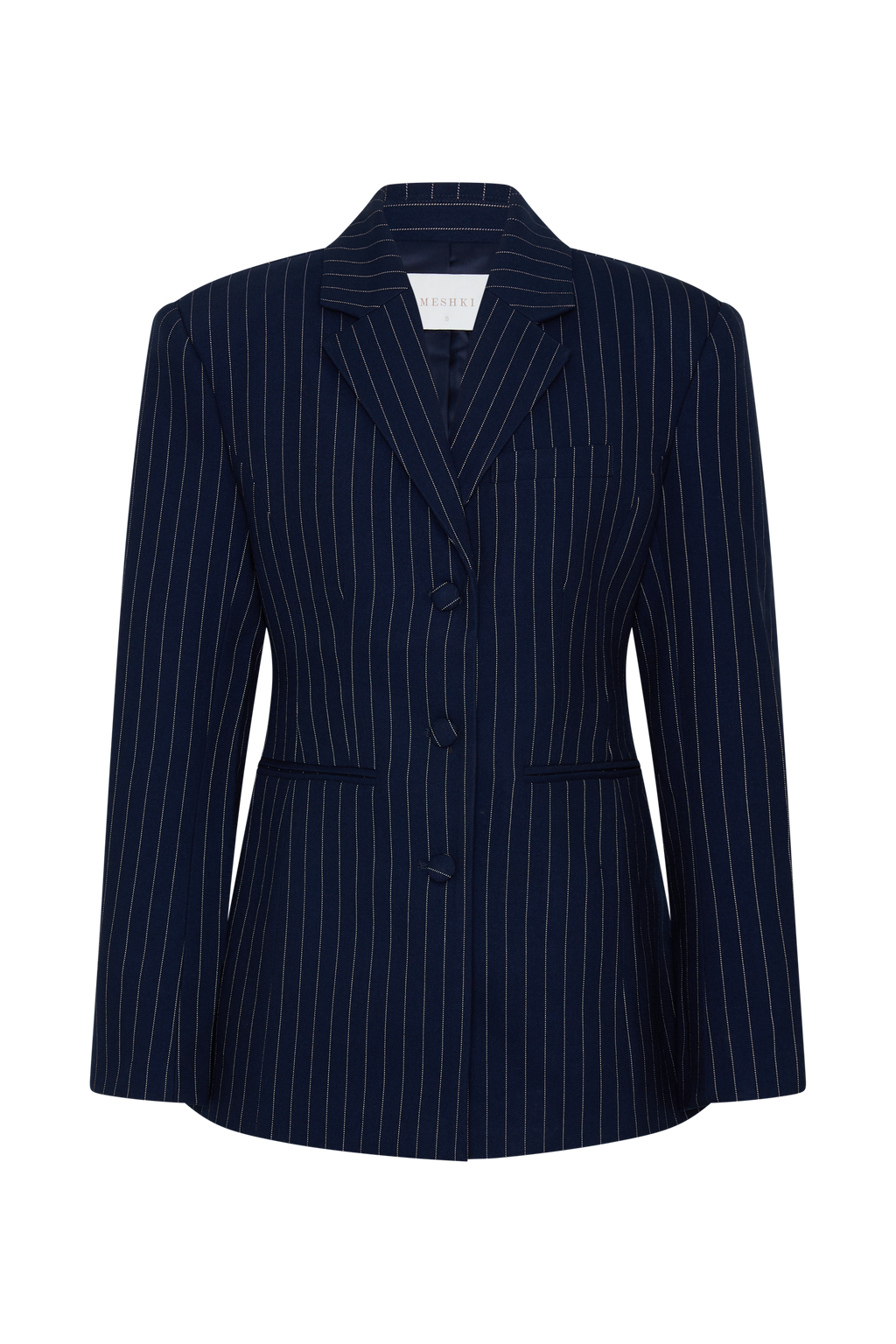 Bellamy Cinched Blazer - Navy Pinstripe