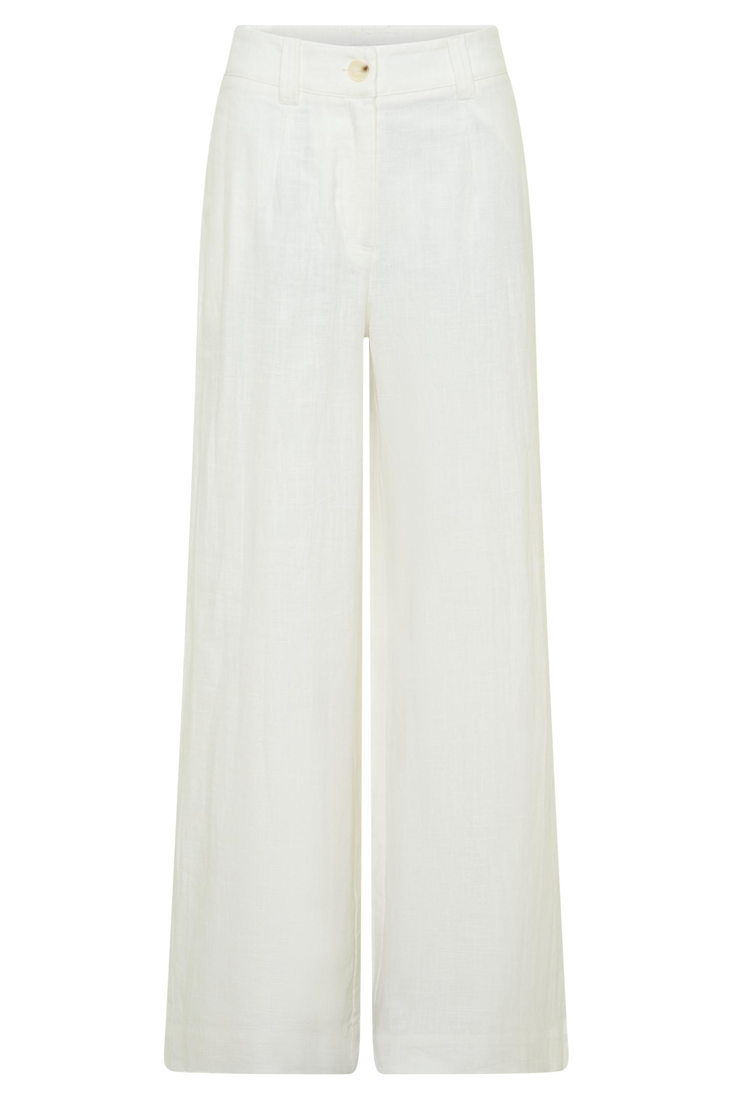 Brielle Straight Leg Linen Pant - White