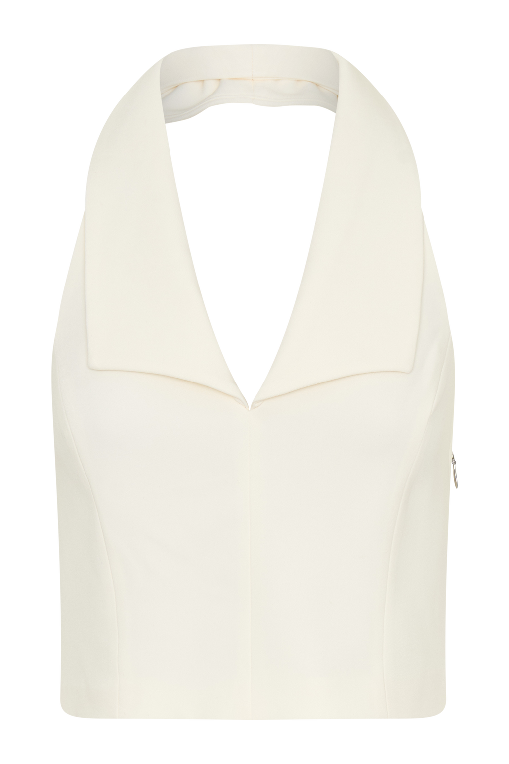 Calla Collared Sleeveless Halter Top - Ivory