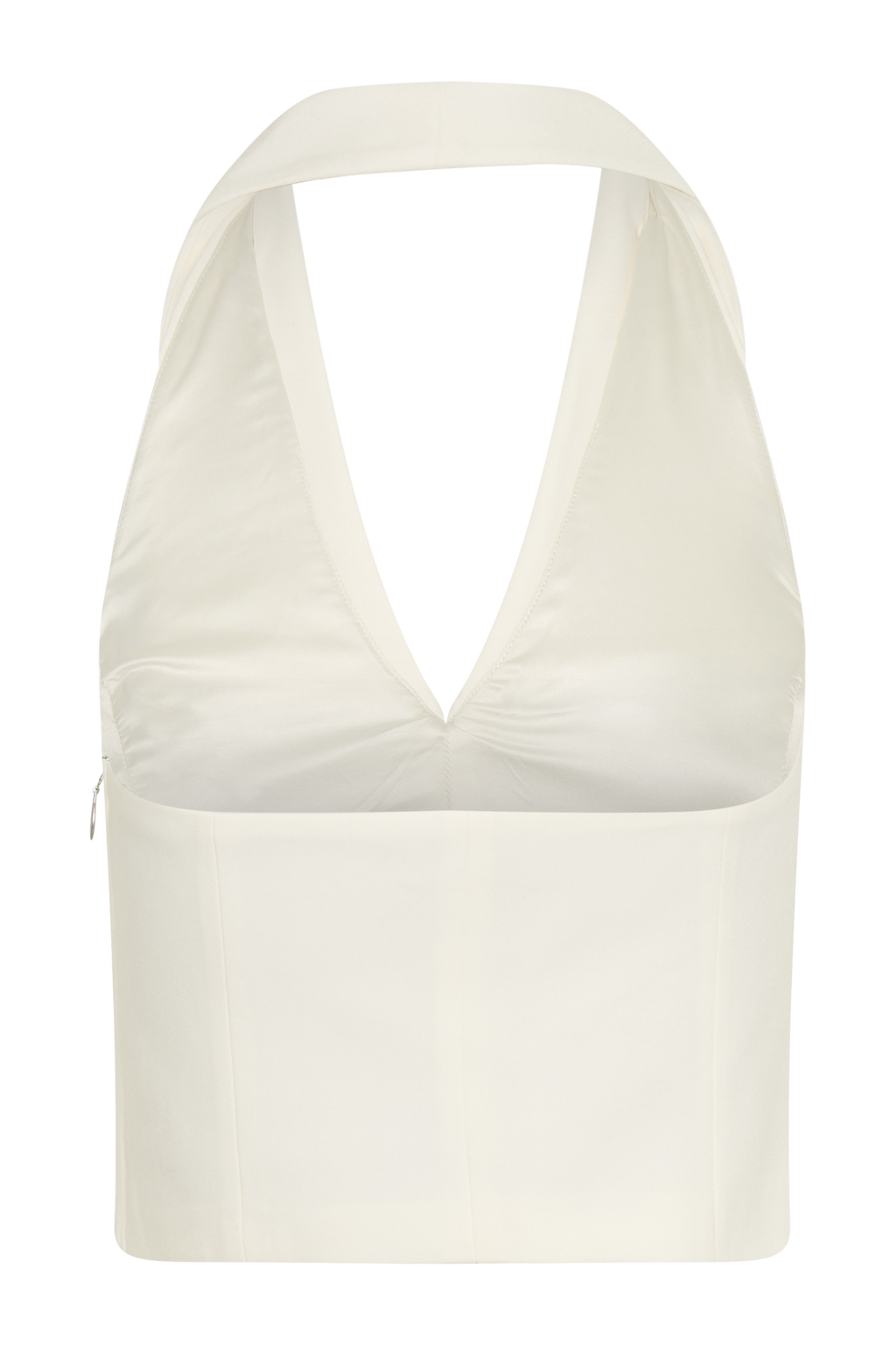 Calla Collared Sleeveless Halter Top - Ivory