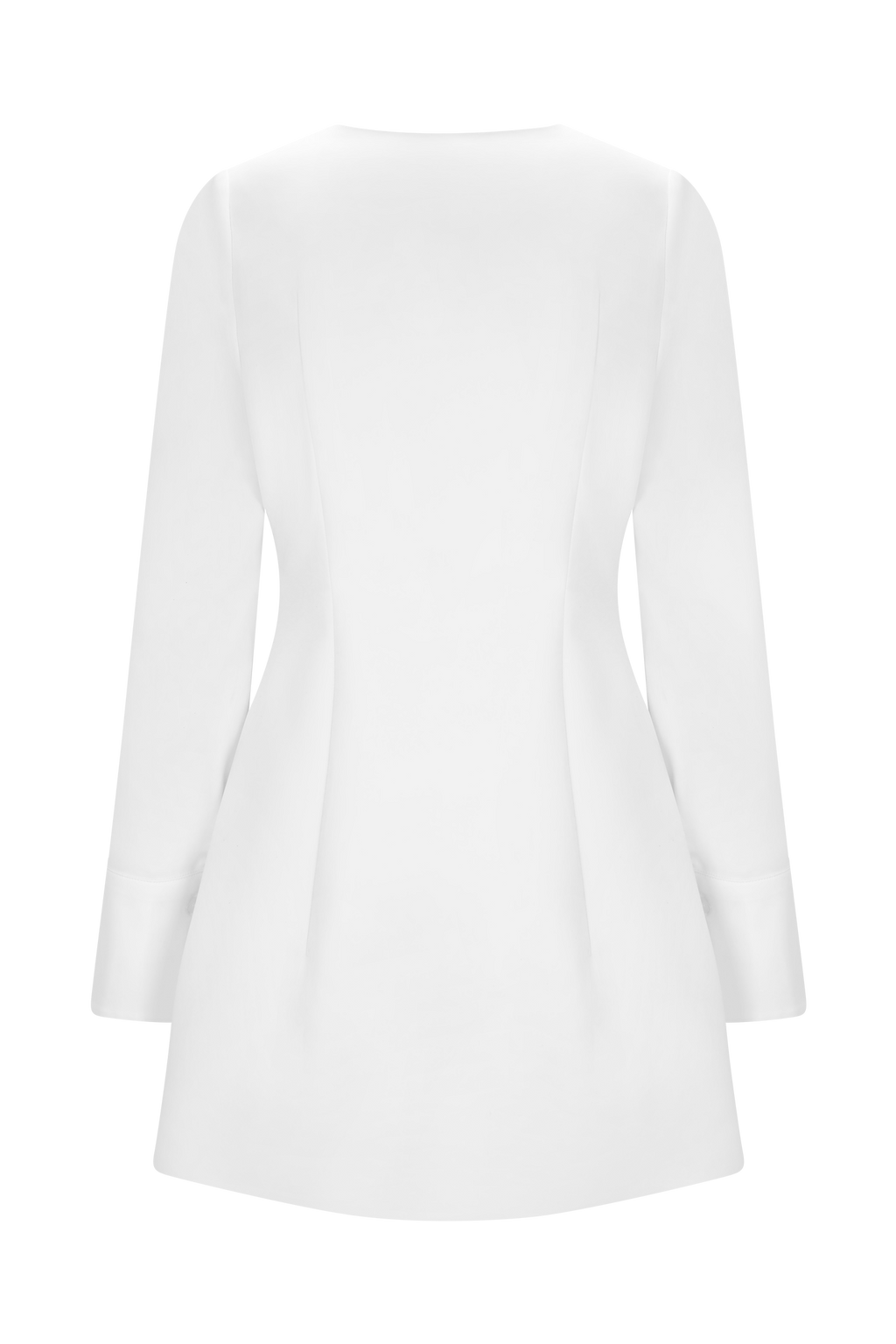 Carina Peplum Cotton Shirt Dress - White