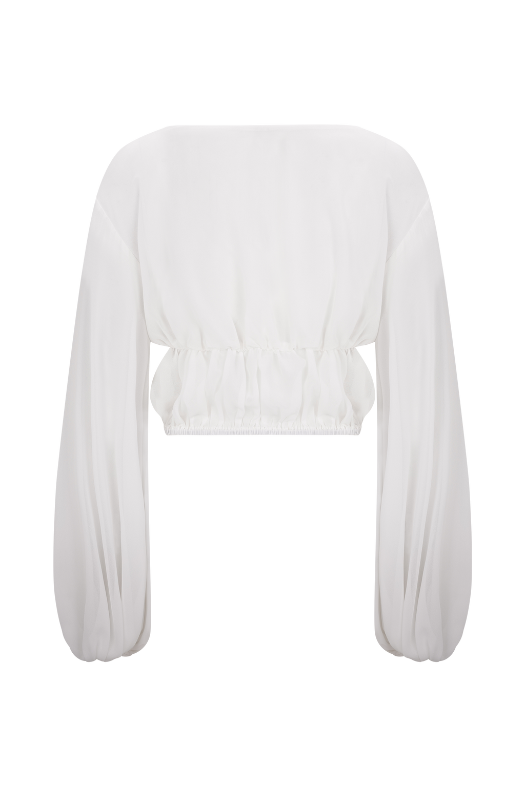 Carlie Chiffon Cross Tie Top - Ivory