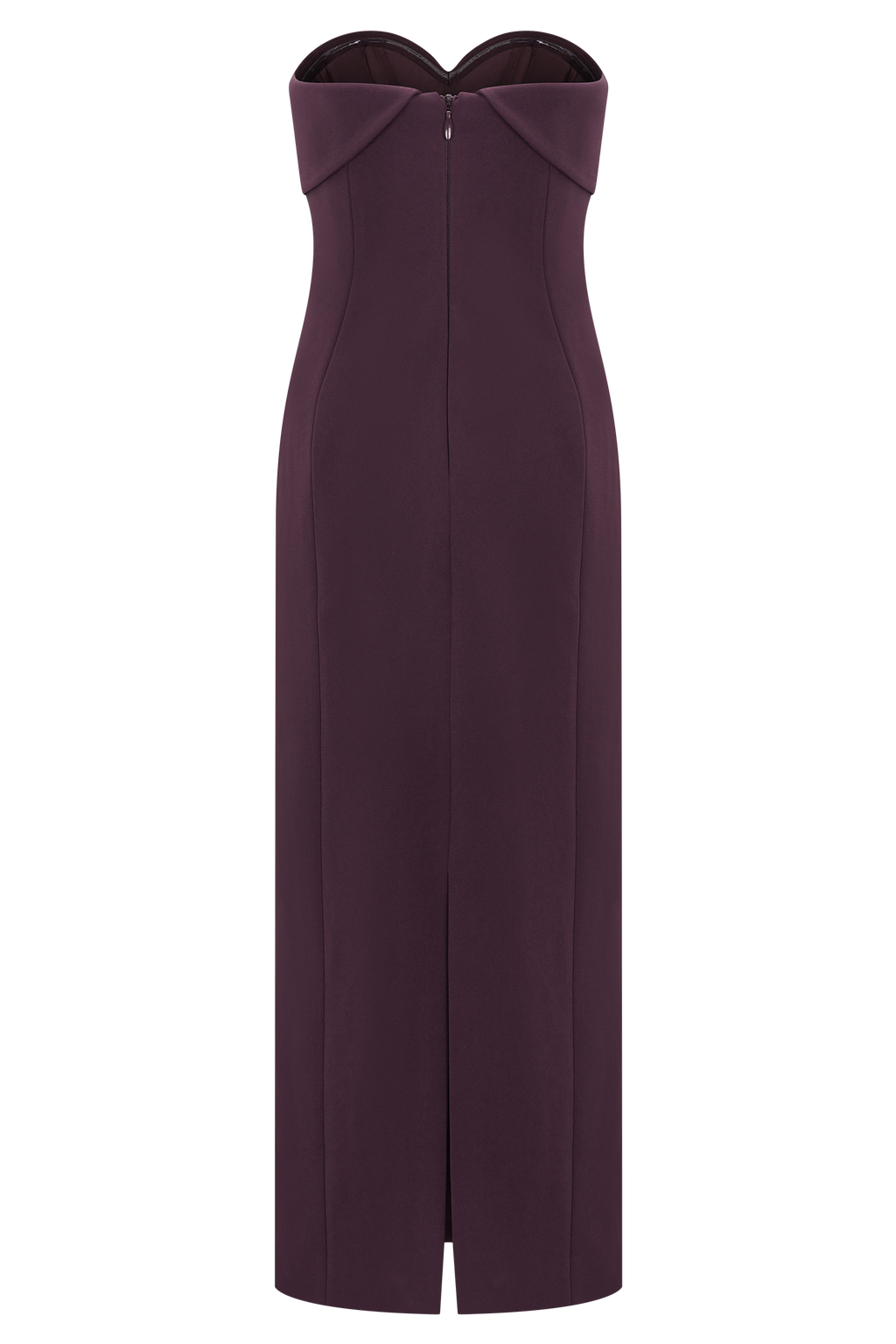 Cary Folded Strapless Crepe Midi Dress - Wine