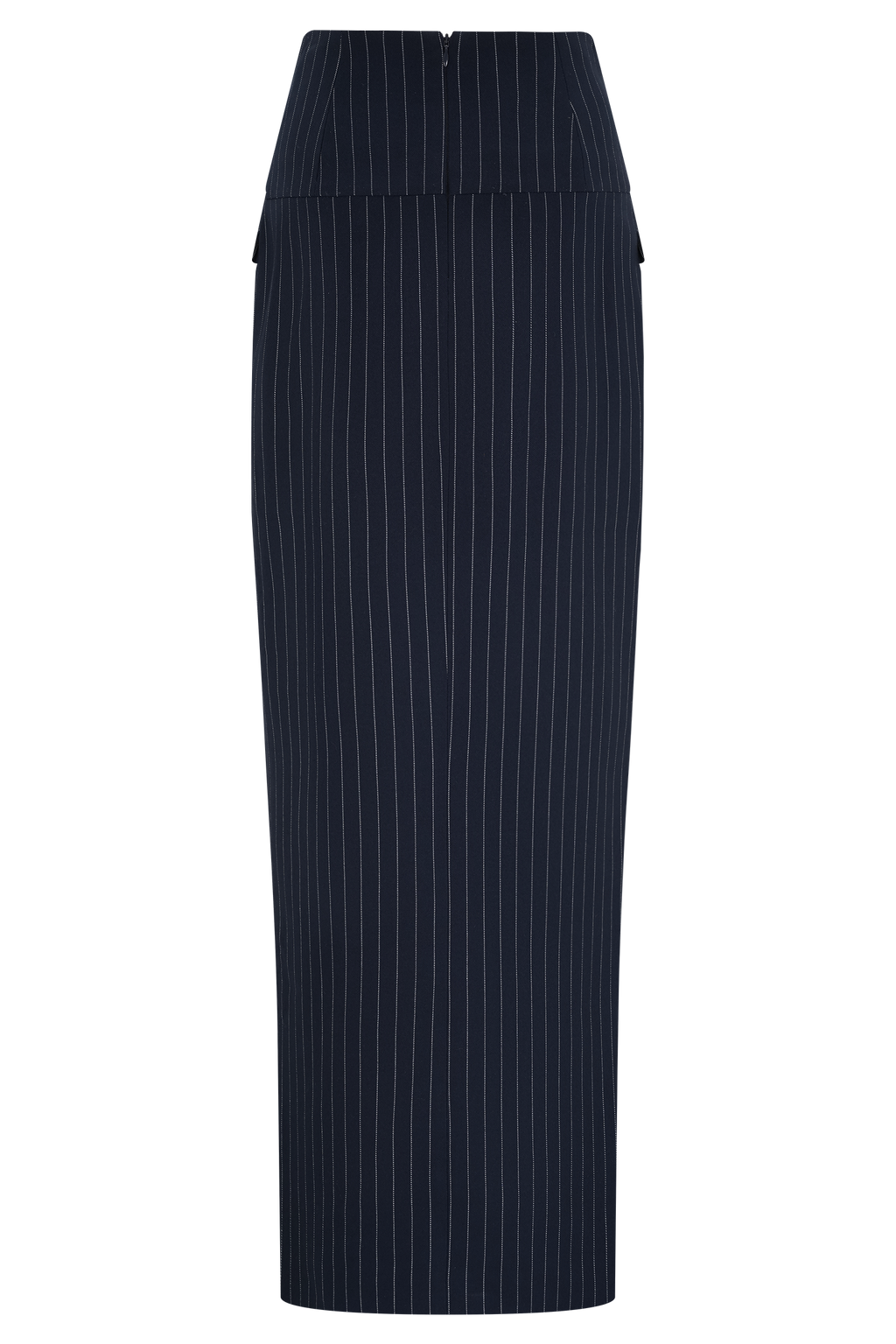 Cassie Column Maxi Skirt - Navy Pinstripe