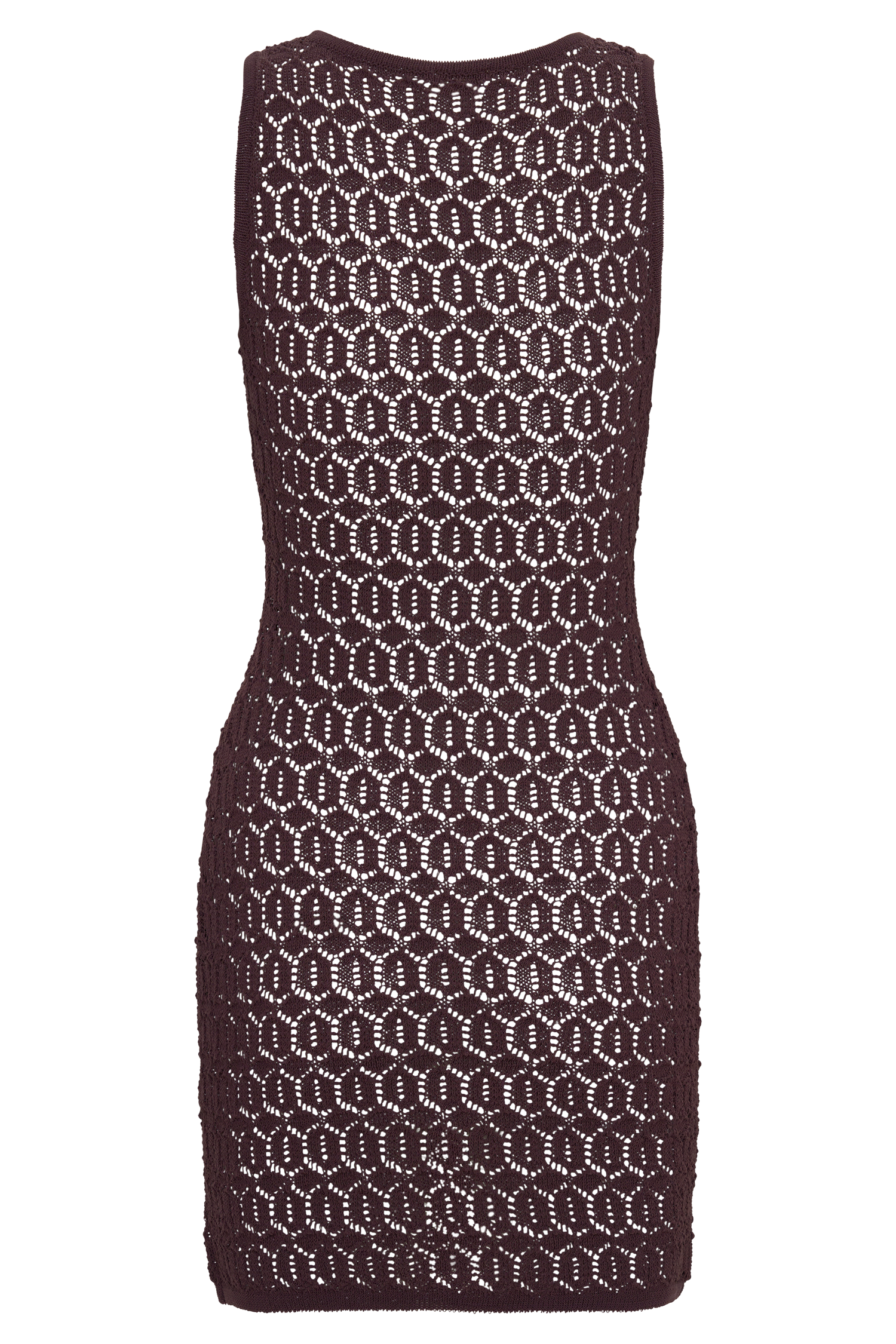 Cherly Knit Crochet Mini Dress - Chocolate