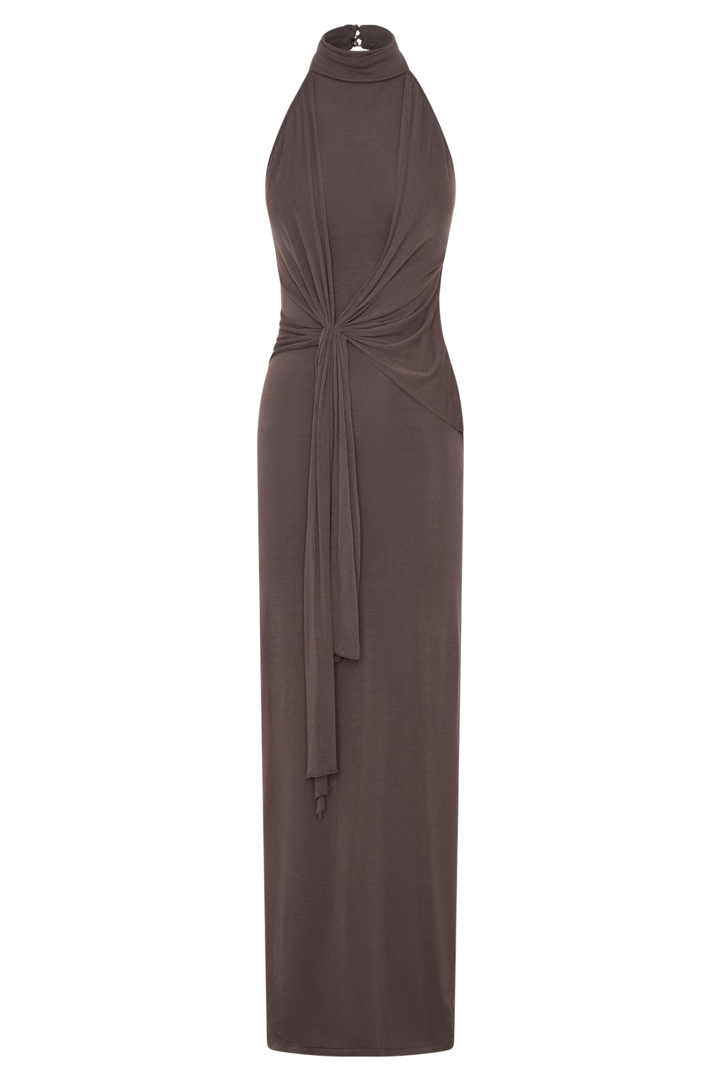 Cindylou Halter Knit Maxi Dress - Peppercorn