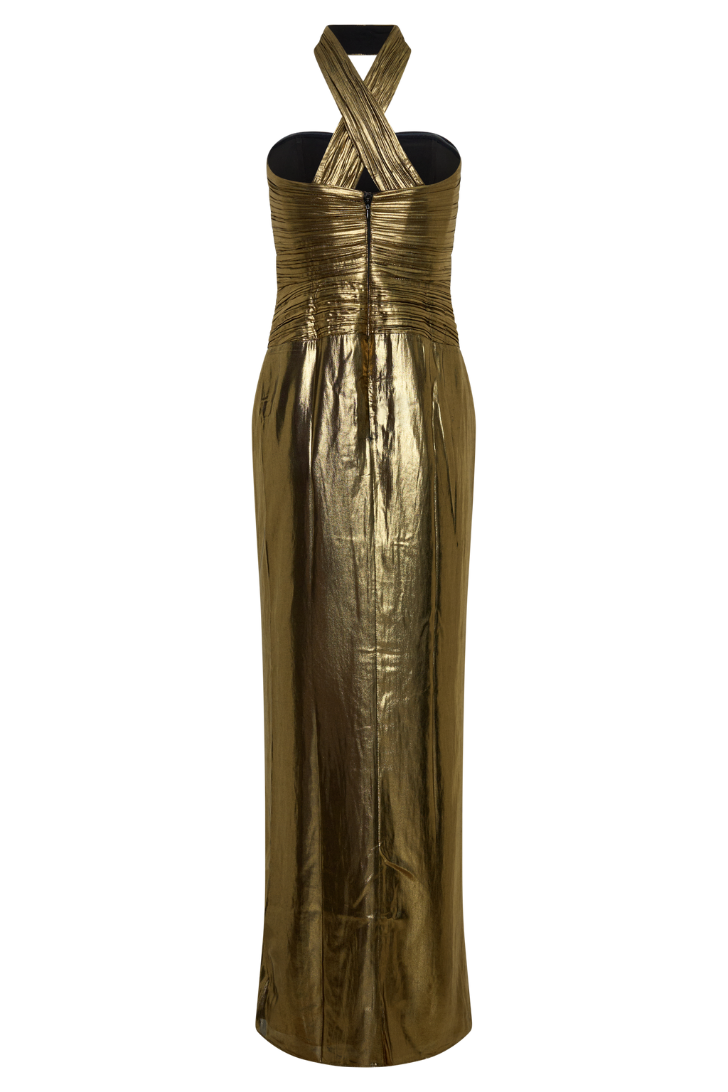 Clemence Plisse Maxi Dress - Gold