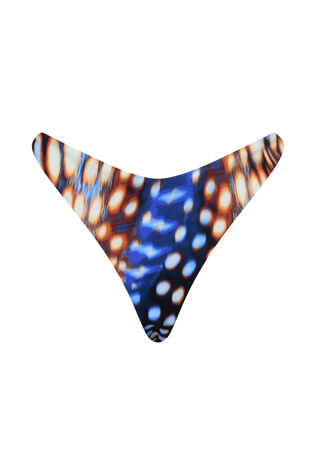 Coralia High Side Thong Bikini Bottom - Blue Abstract Print
