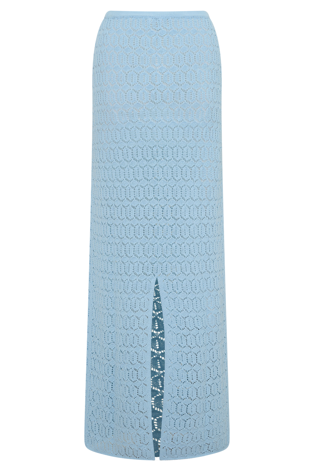 Courtney Crochet Knit Maxi Skirt - Pale Blue