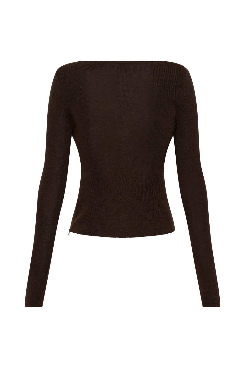 Culver Draped Twist Knit Top - Chocolate