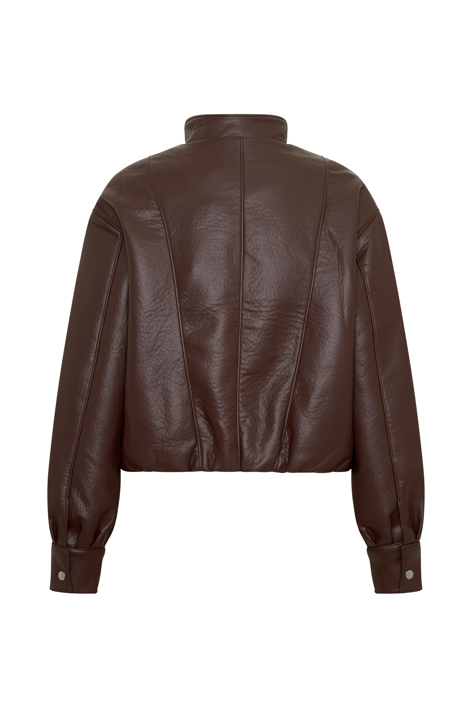 Curtis Faux Leather Bomber Jacket - Dark Chocolate
