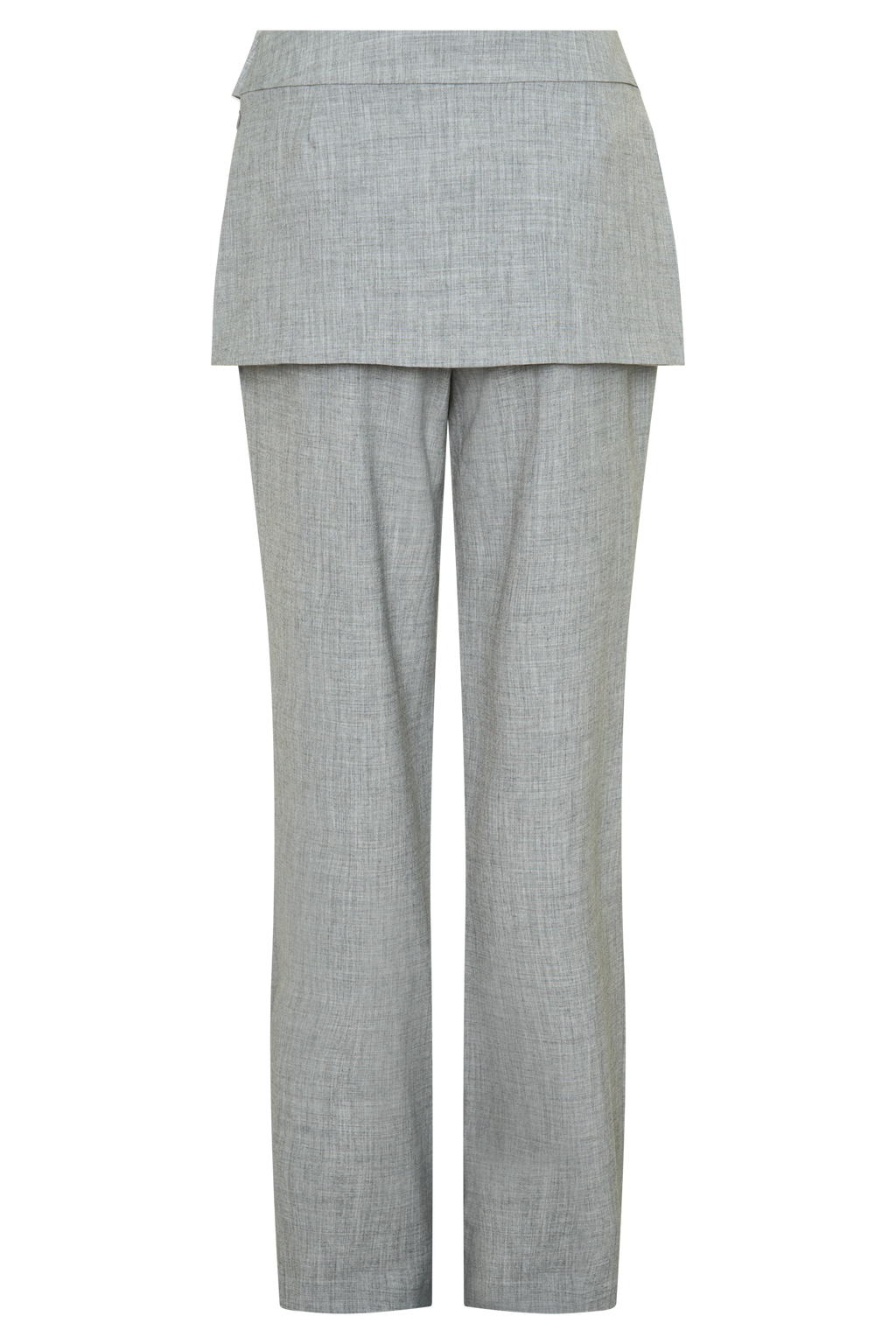 Daisy Wrap Skirt Straight Leg Pants - Charcoal Marle