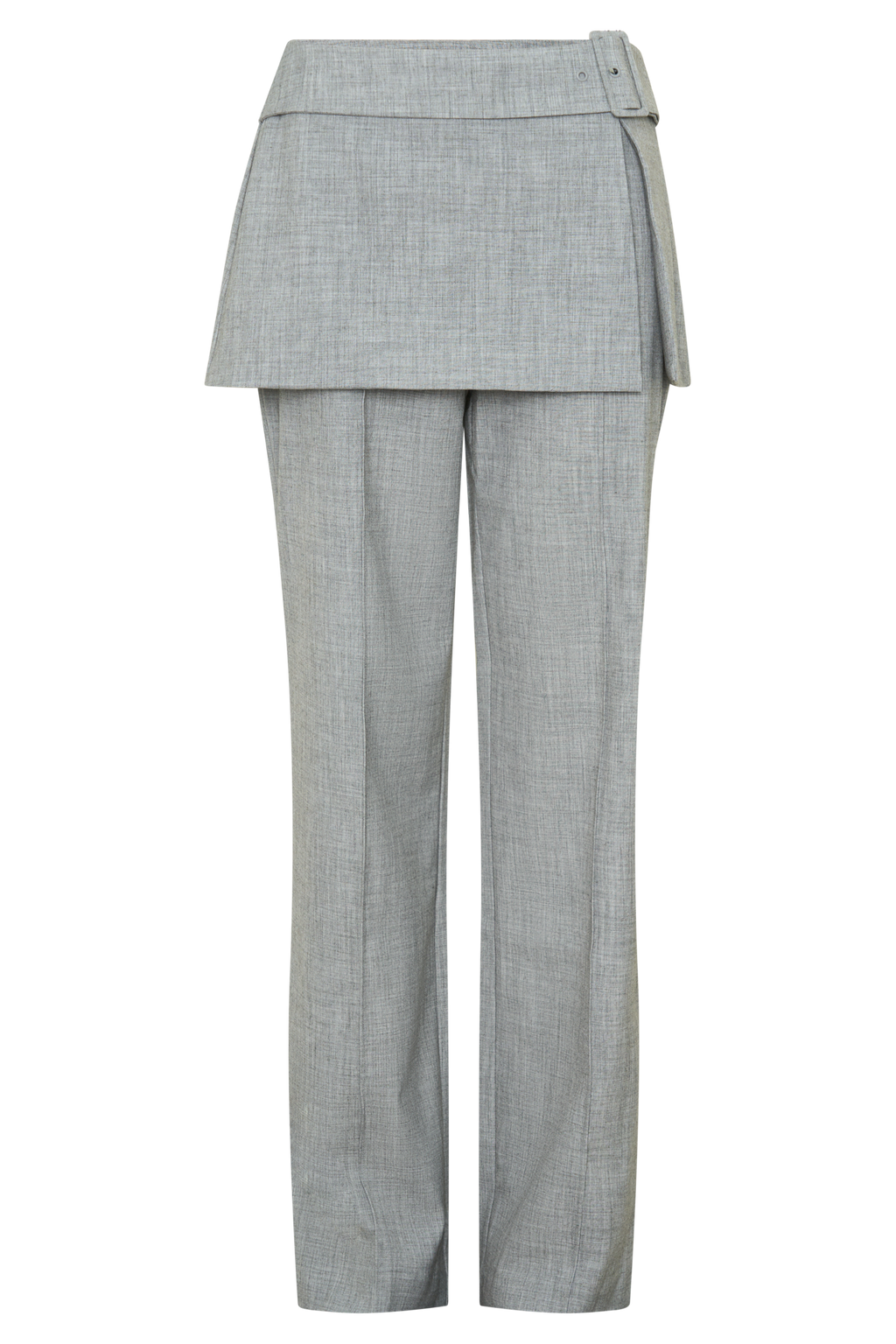 Daisy Wrap Skirt Straight Leg Pants - Charcoal Marle