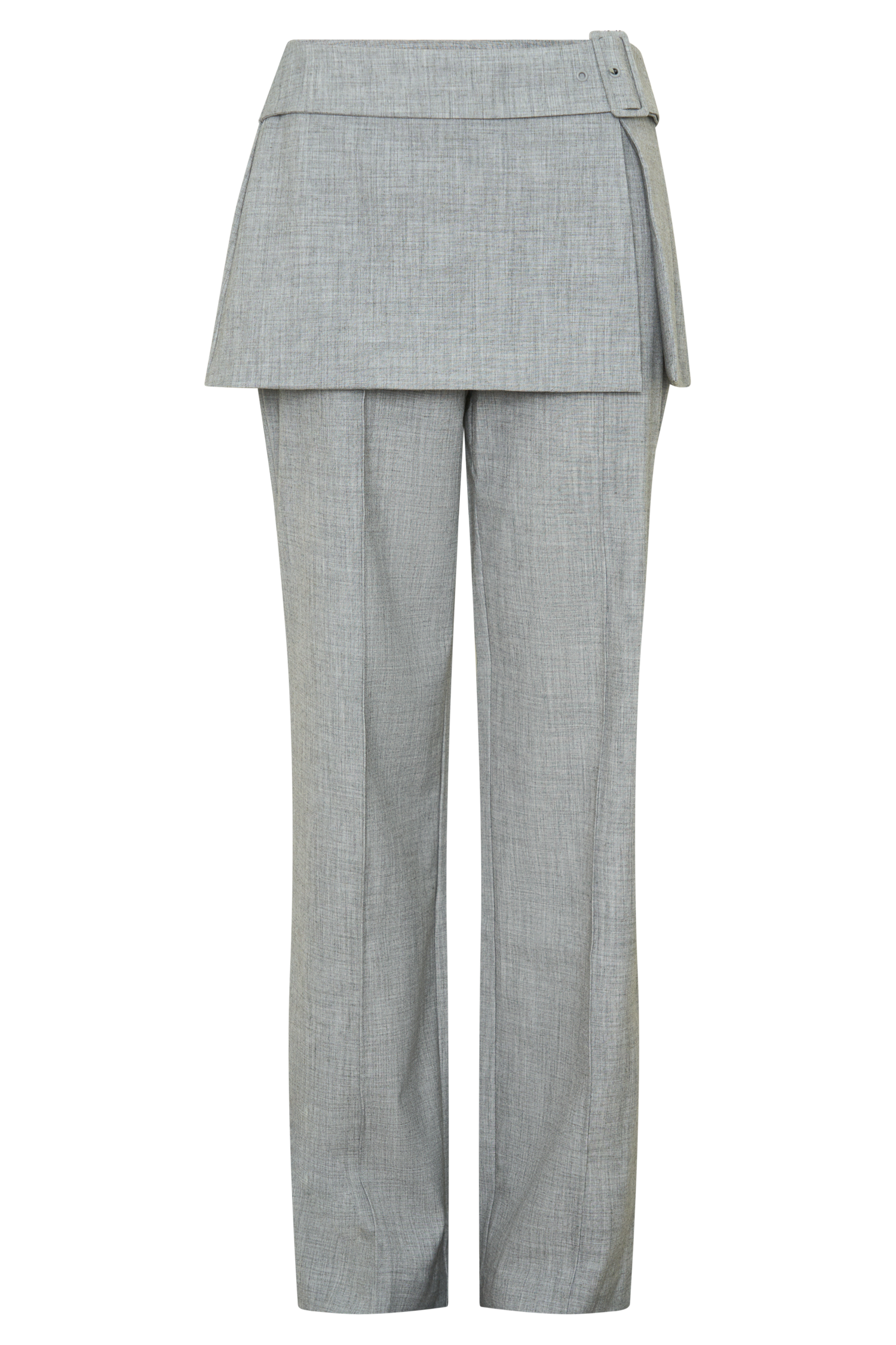 Daisy Wrap Skirt Straight Leg Pants - Charcoal Marle