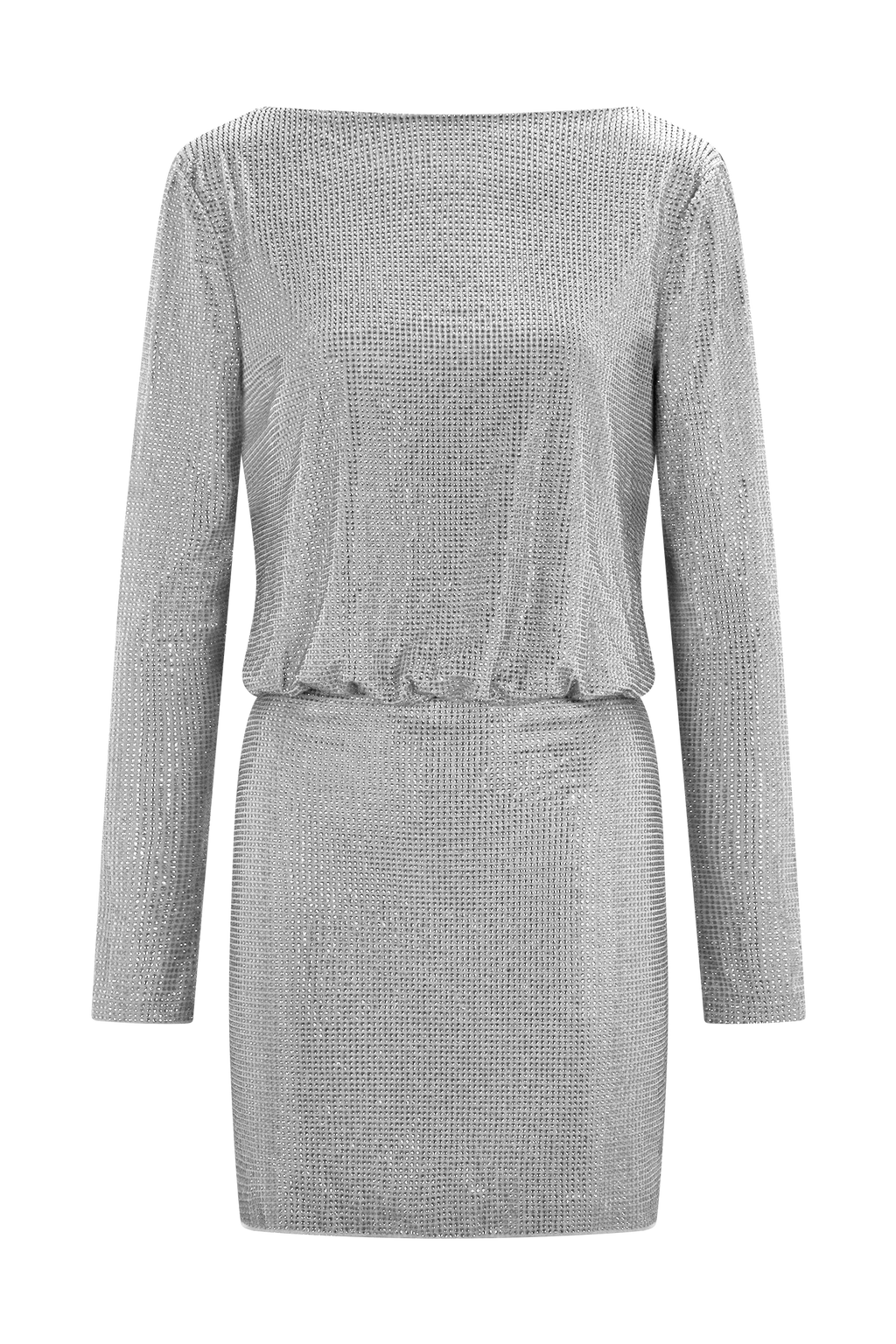 Darius Diamante Cowl Mini Dress - Silver