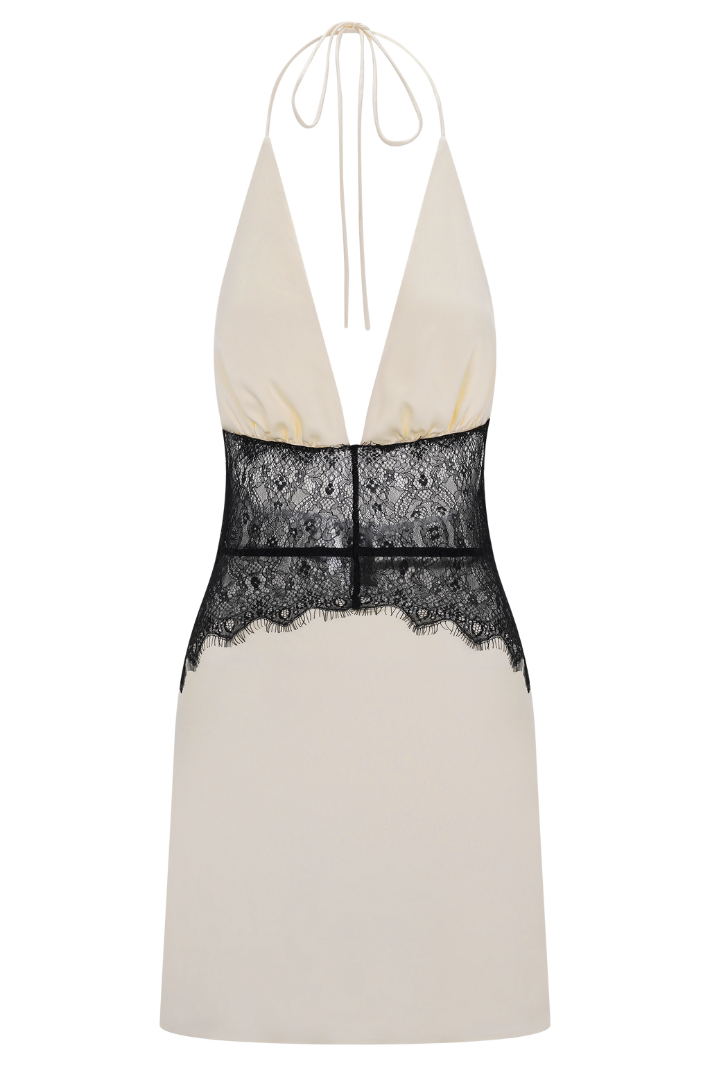 Dinah Lace And Satin Mini Dress - Black/Ivory