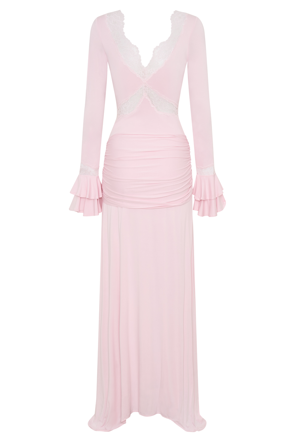 Electra Slinky Lace Maxi Dress - Ballet Pink