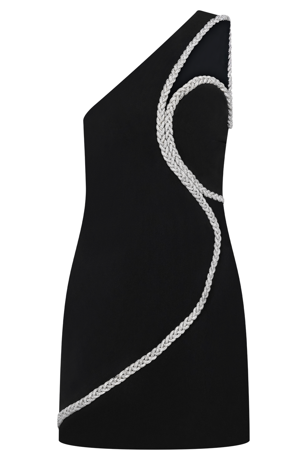 Eleonora Diamante Trim Mini Dress - Black