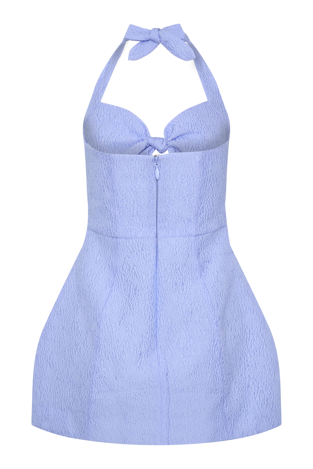 Ella Bow Detail Halter Mini Dress - Periwinkle Blue