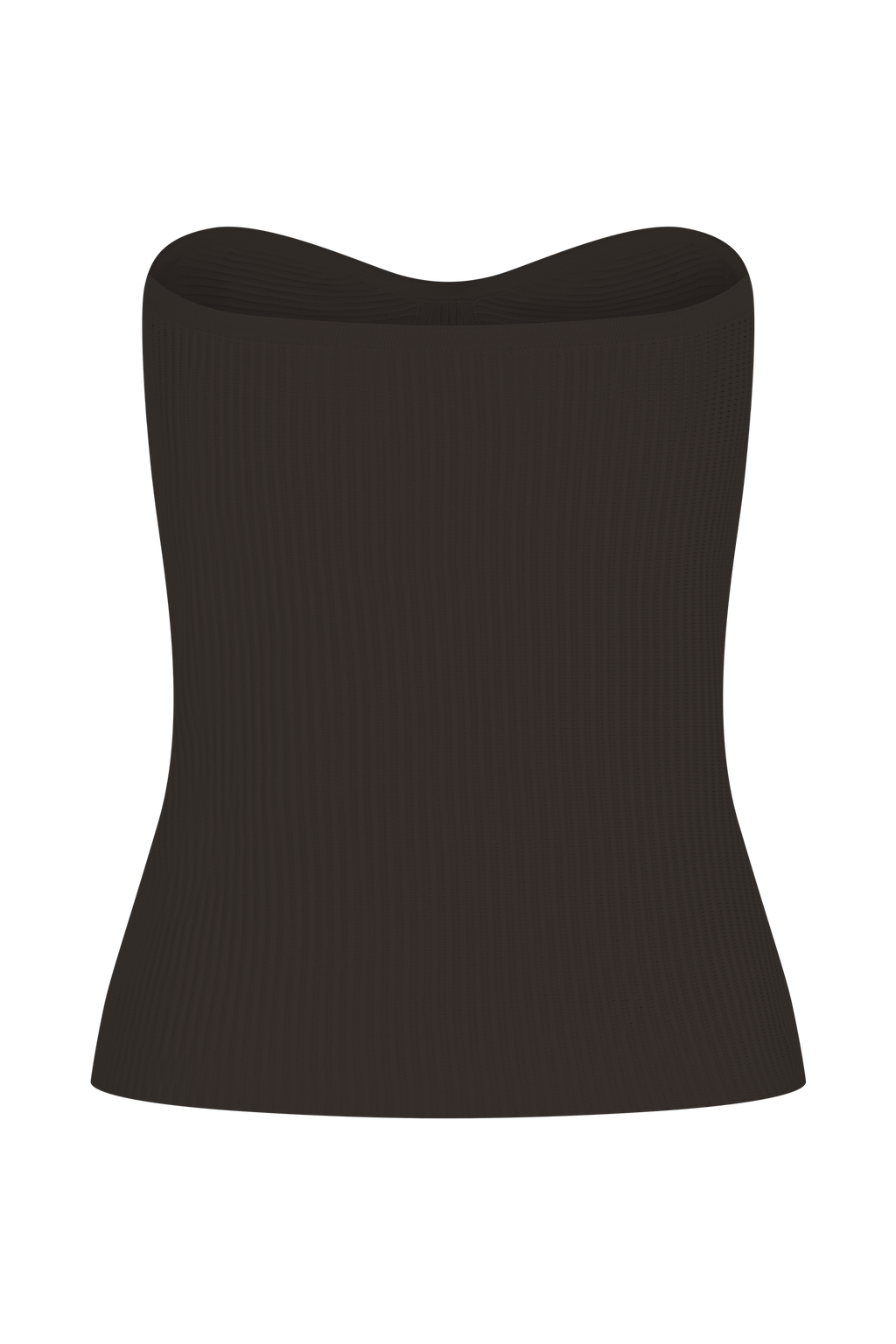 Elodie Strapless Cupped Knit Top - Chocolate