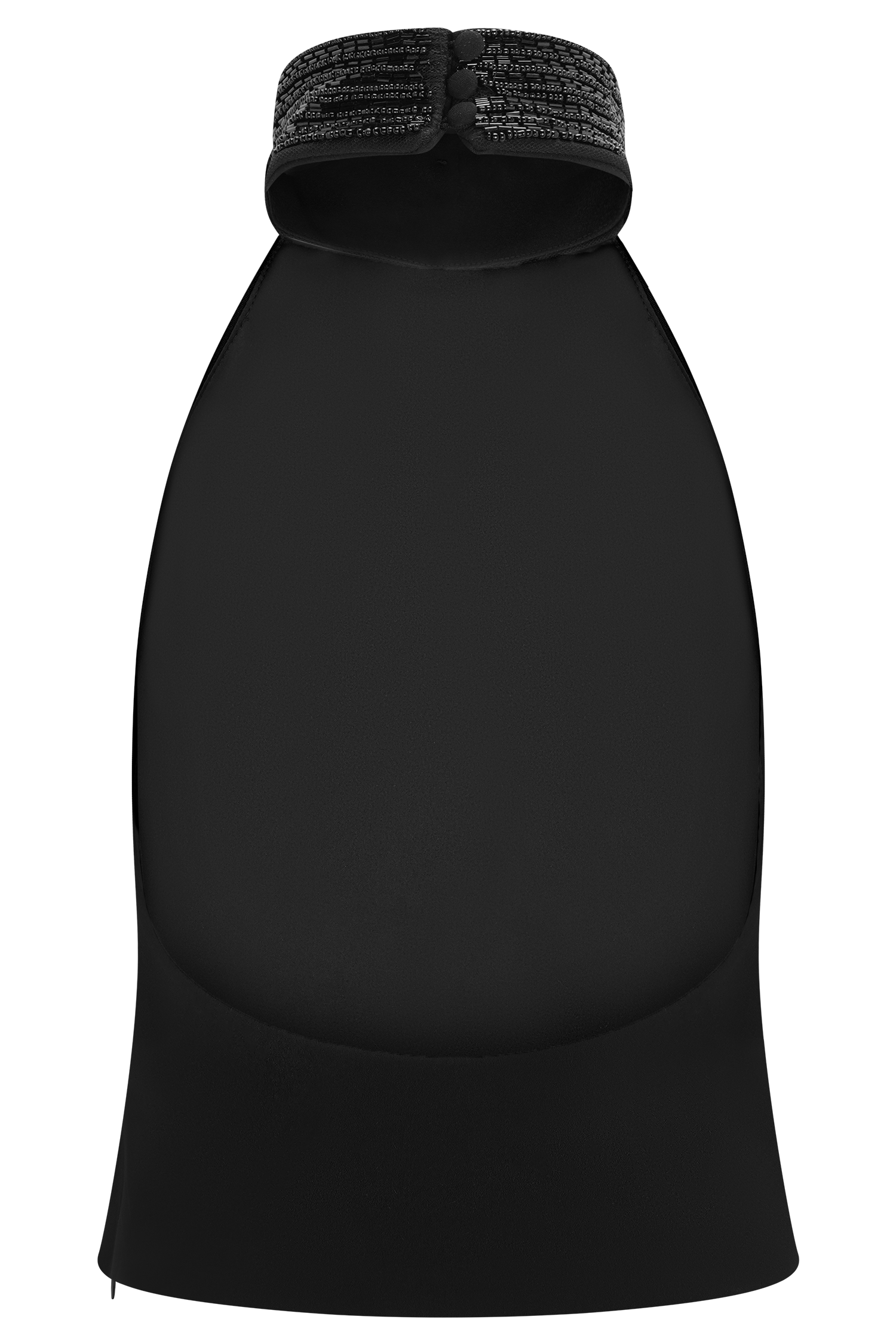Emilia Beaded Neck Halter Top - Black