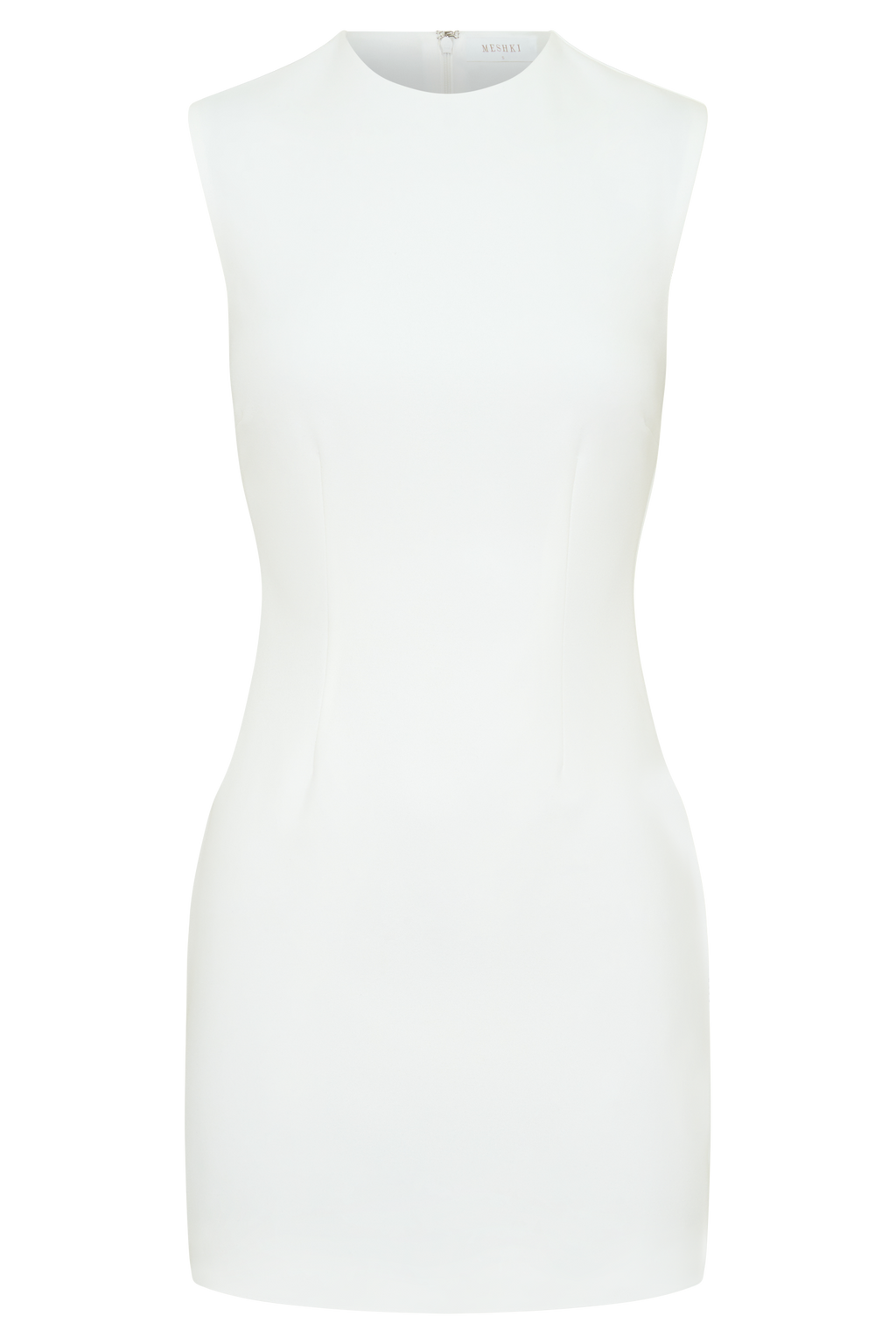 Fion Sleeveless Stretch Crepe Mini Dress - White