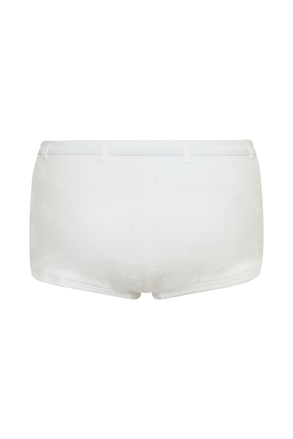 Frost Mini Bikini Shorts - White Textured Fabric