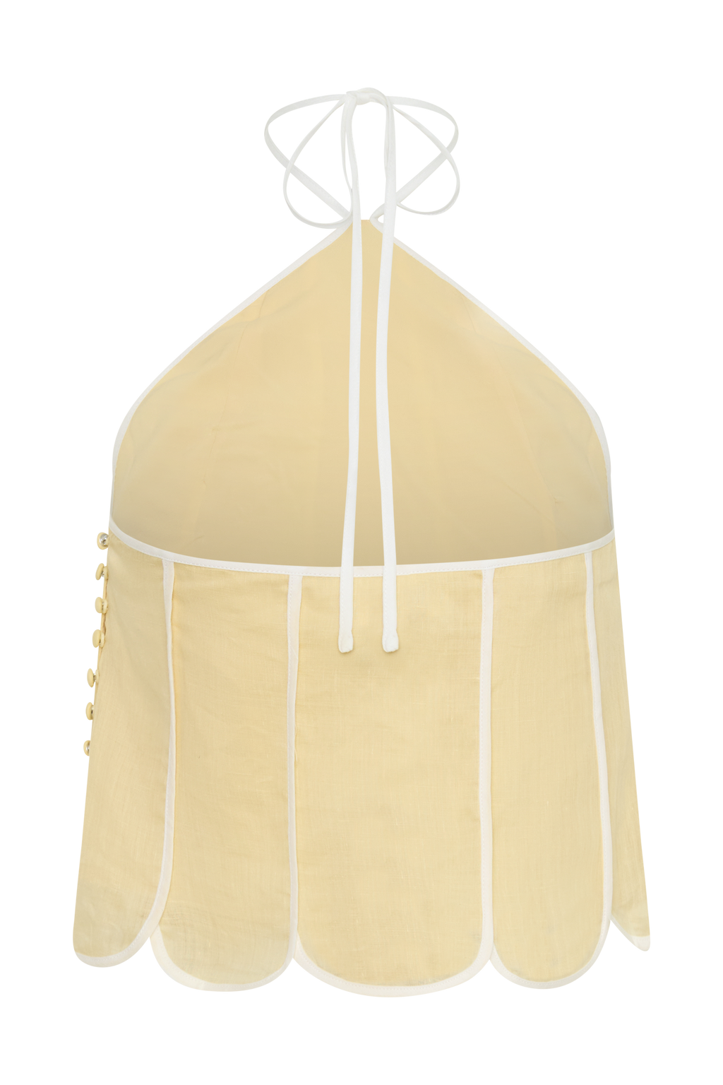 Georgia Panelled Halter Sleeveless Top - Butter