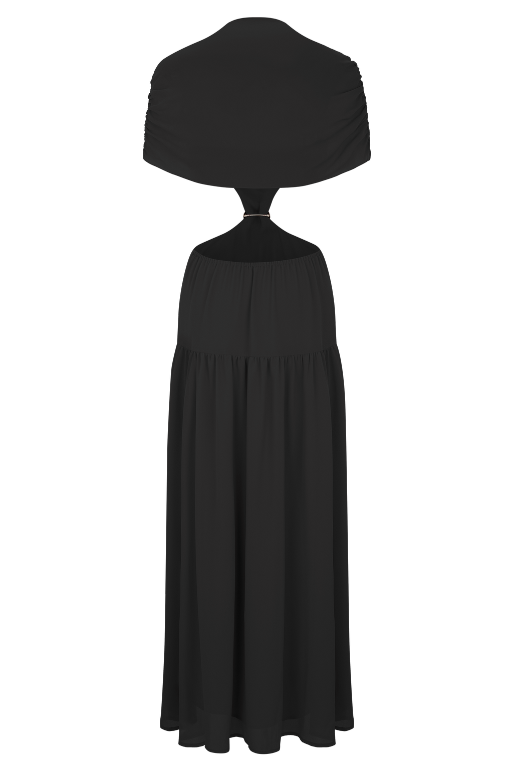 Georgina Chiffon Midi Dress - Black