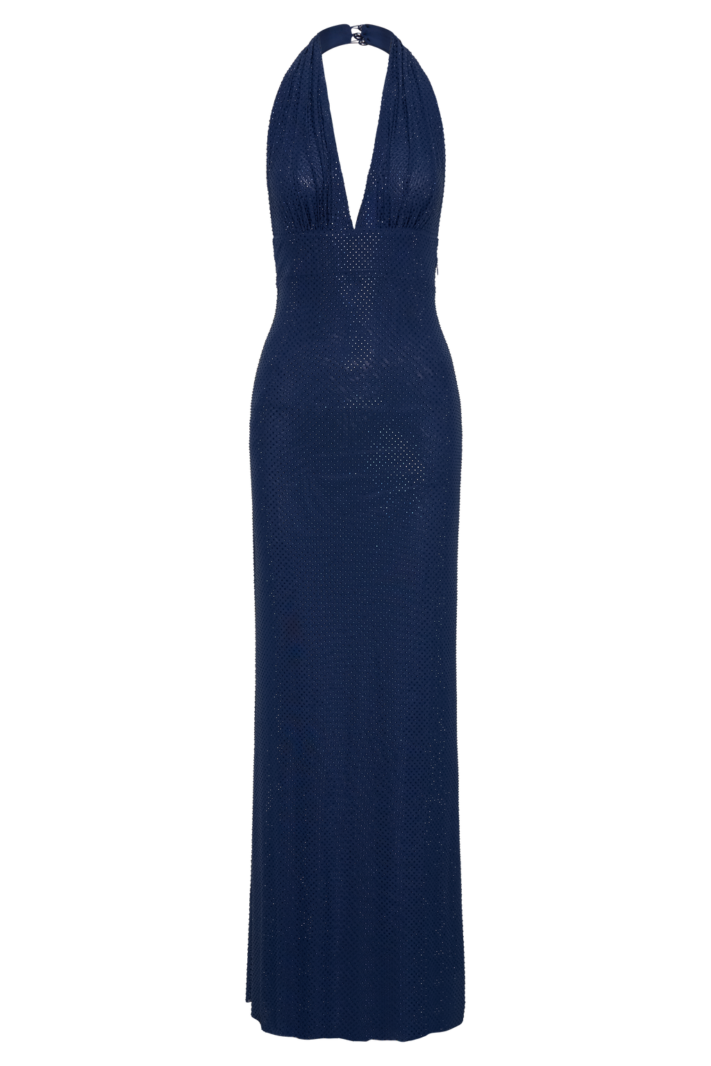 Harriet Halter Neck Diamante Maxi Dress - Navy