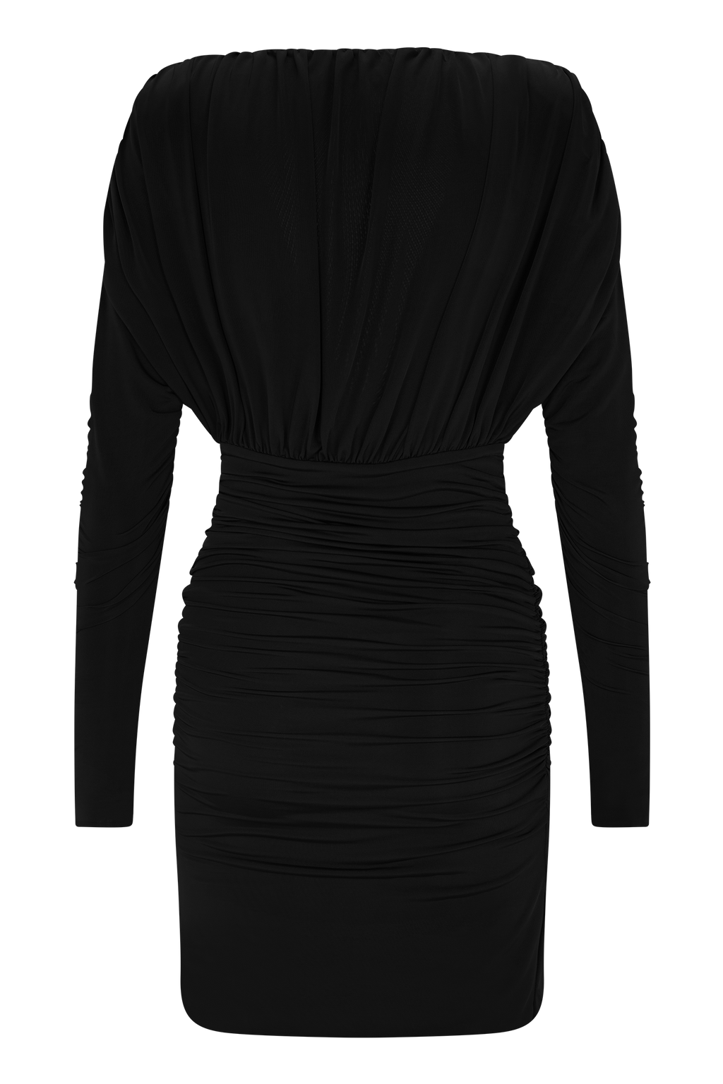 Hayden Long Sleeve Plunge Mini Dress - Black