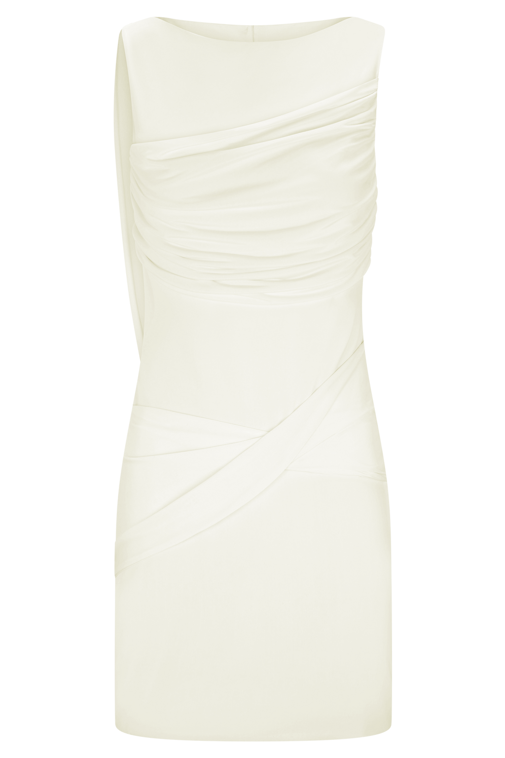 Henley Slinky Drape Mini Dress - Ivory
