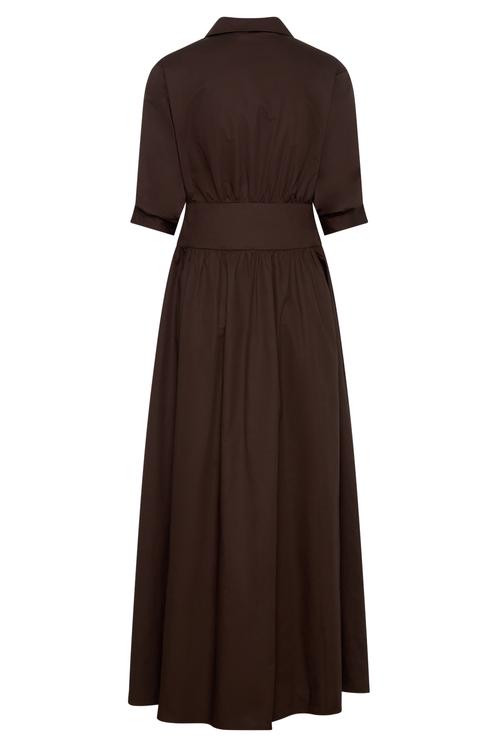 Isolde Long Sleeve Cotton Maxi Dress - Dark Chocolate