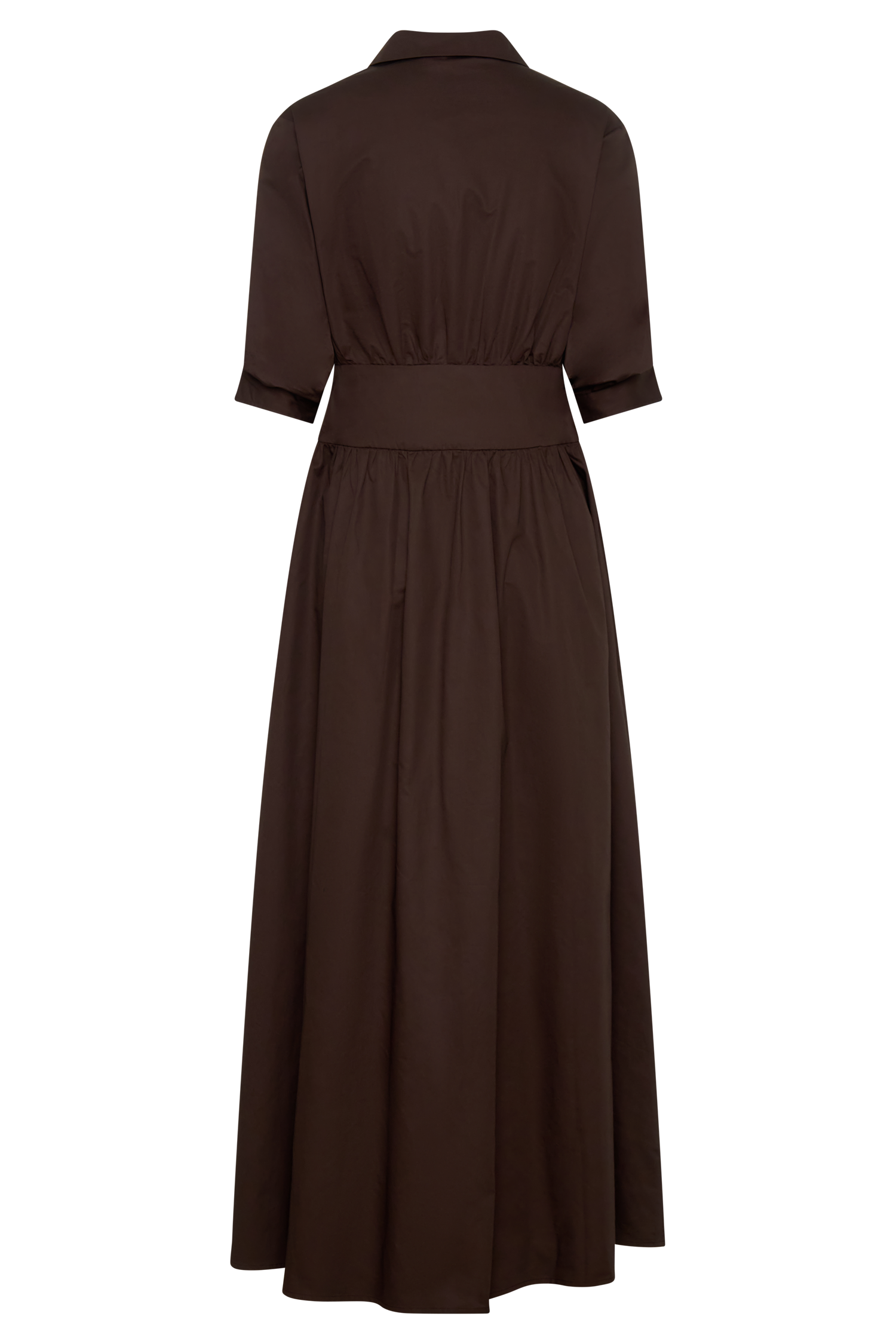 Isolde Long Sleeve Cotton Maxi Dress - Dark Chocolate