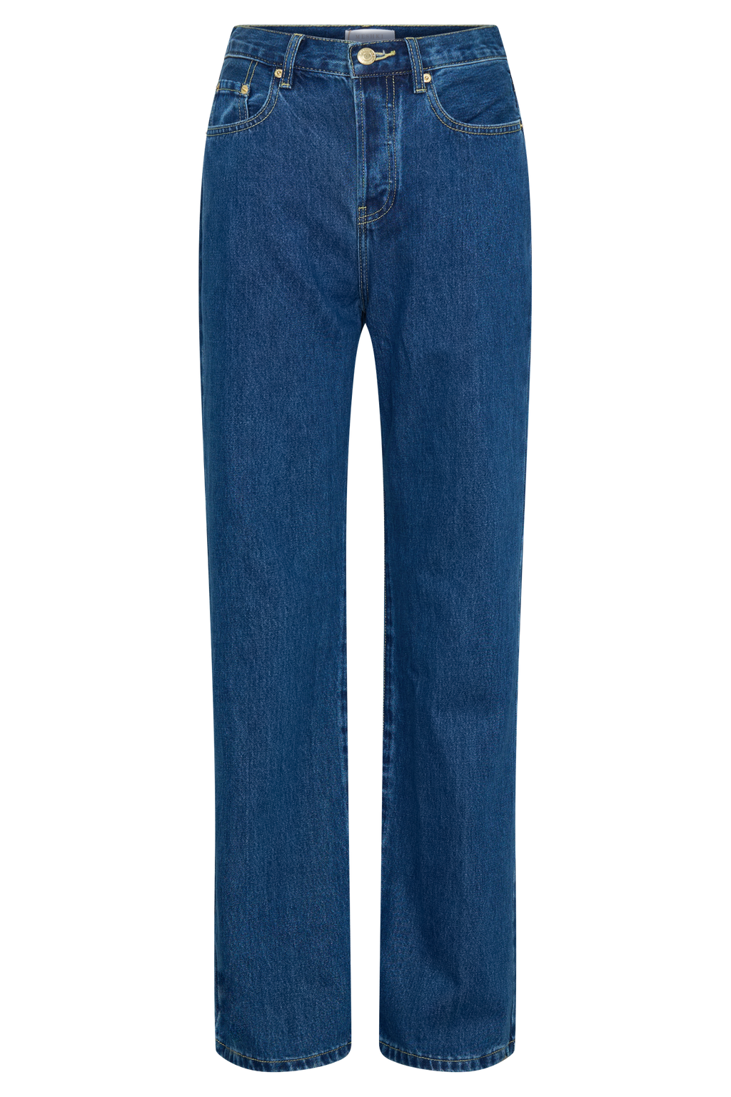 Janine High Waisted Straight Leg Jeans - Dark Blue