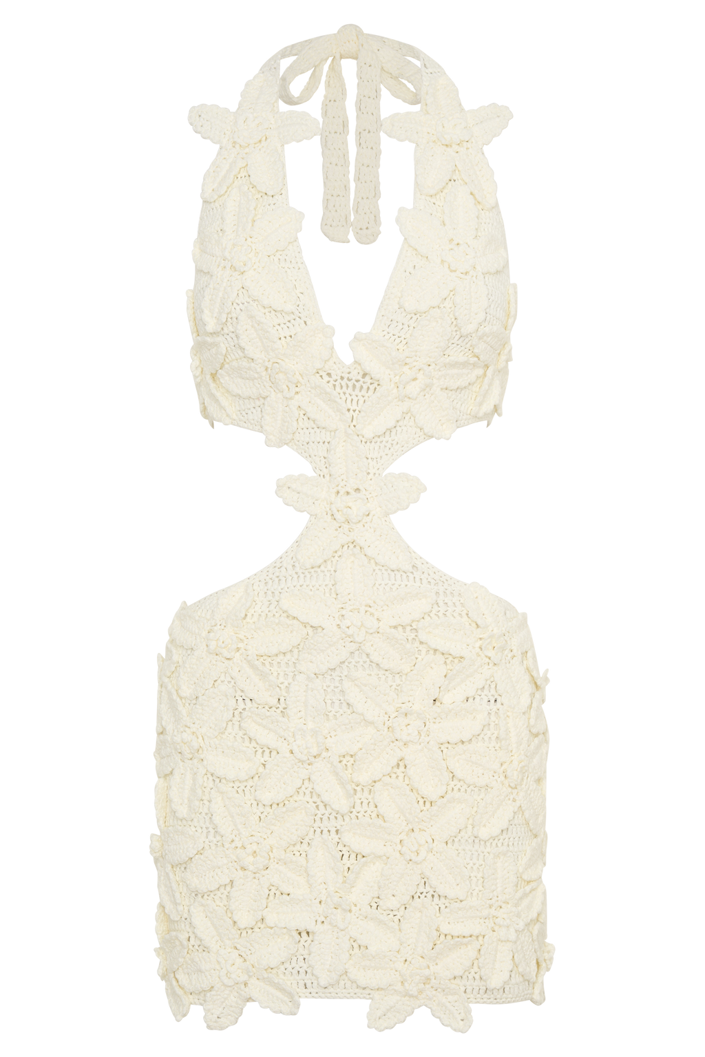 Jaylene Floral Crochet Mini Dress - White