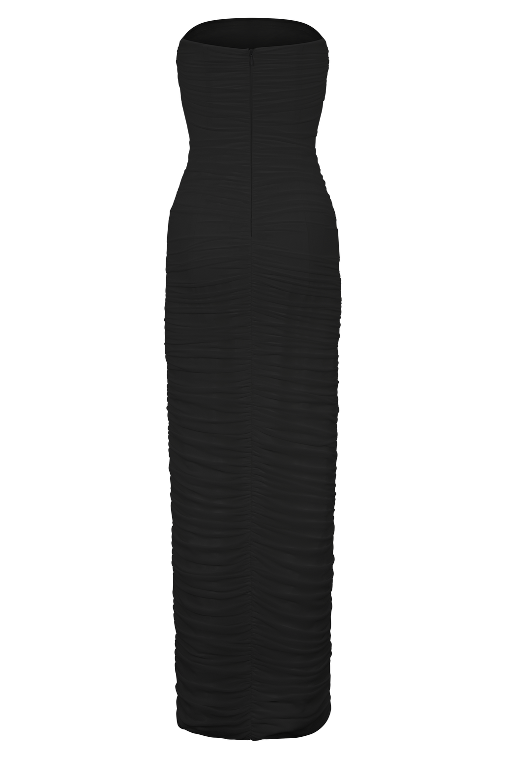 Jianna Strapless Mesh Maxi Dress - Black