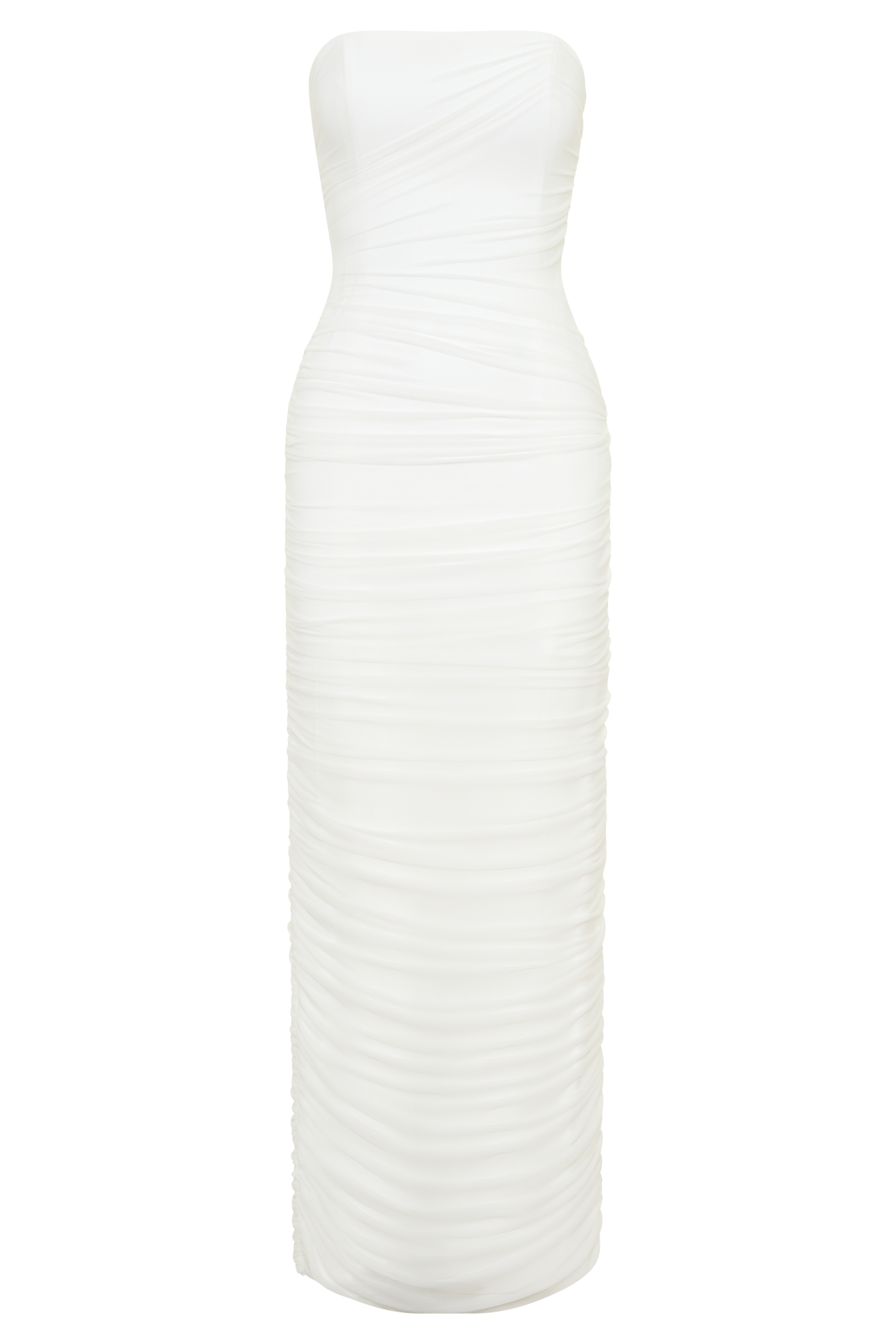 Jianna Strapless Mesh Maxi Dress - Ivory